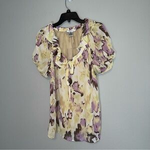 Hudson Studio Round Ruffle Neck Top Size M